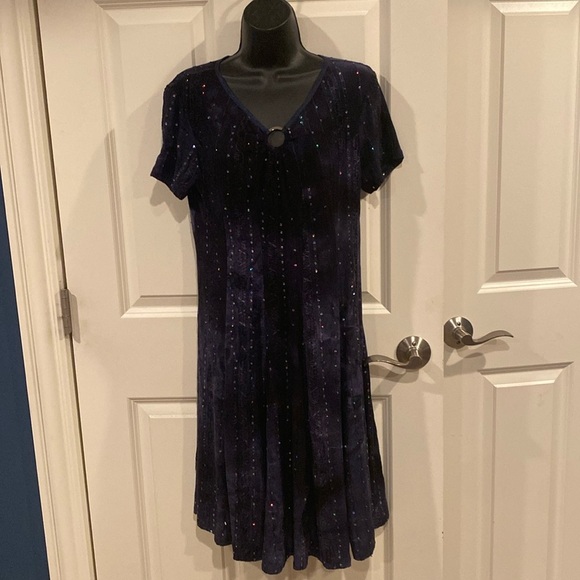 Size small unlined navy blue sparkle dress from Anthony’s - NWT - Picture 1 of 3